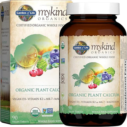 Garden of Life Organics Plant Calcium Supplement Made from Whole Foods with Magnesium, Vitamin D as D3, and Vitamin K as MK7 for Bone Health, Teeth & Joint Support, Gluten-Free - 30 Day Count in Pakistan