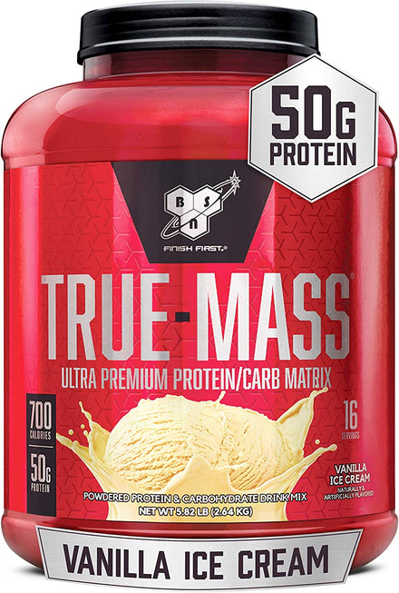 BSN MASS Muscle Mass Gainer Protein Powder, Strawberry Milkshake