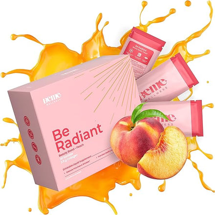BeRadiant Hydrolyzed Liquid Collagen Shot | Joint, Skin, Nail, & Hair Support in Convenient Sachet | 2500mg Hydrolyzed Fish Collagen Peptides + CoQ10 + Biotin + Vitamin C | 30 Day Supply in Pakistan