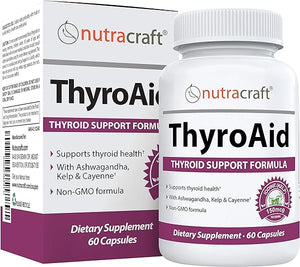 ThyroAid #1 Thyroid Support Supplement | Natural Herbal Thyroid Formula with Iodine (Kelp), Ashwagandha, L-Tyrosine & More | Support Thyroid Health & Energy Levels | 60 Capsules in Pakistan