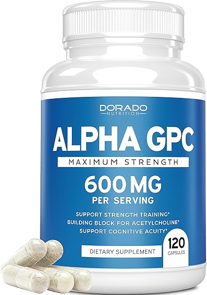 Alpha GPC 600mg Per Serving - (120 Vegan Capsules) - Choline Brain Supplement for Acetylcholine Advanced Memory Formula, Focus and Brain Support Supplement - USA Made - Non GMO, Vegan - (120 Count) in Pakistan