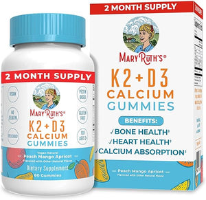 Calcium with Vitamin D & Vitamin K2 | 2 Month Supply | Calcium Supplement Supports Bone Health & Joint Support | Calcium with Vitamins D3 K2 Gummies | Vegan | Non-GMO | Gluten Free | 60 Count in Pakistan