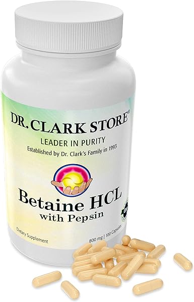 Dr. Clark Betaine HCL Supplement with Pepsin, 800mg, 100 Gelatin Capsules in Pakistan in Pakistan