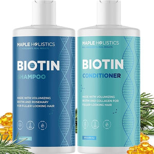 Volumizing Biotin Shampoo and Conditioner Set - Sulfate Free Shampoo and Conditioner for Dry Damaged Hair Care - Thinning Hair Shampoo and Conditioner with Nourishing Biotin and Rosemary Oil (8oz) in Pakistan