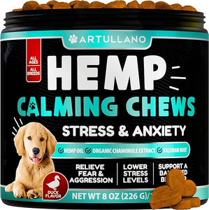 Hemp Calming Chews for Dogs - Dog Calming Treats - Dog Calming Chews - Anxiety Relief Treats - Dog Anxiety Relief - Stress - Sleep Calming Aid - Hemp Oil - Health & Wellness Supplements for Dogs in Pakistan