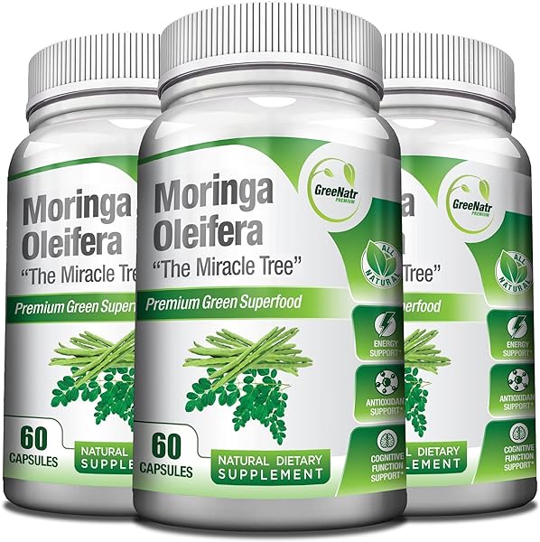 Pure Moringa Oleifera Leaf Extract Veggie Capsules-1000 mg. Natural Herbal Supplement. Energy, Mood, Memory and Focus Support. Premium Green Superfood. (3 Bottles) in Pakistan in Pakistan