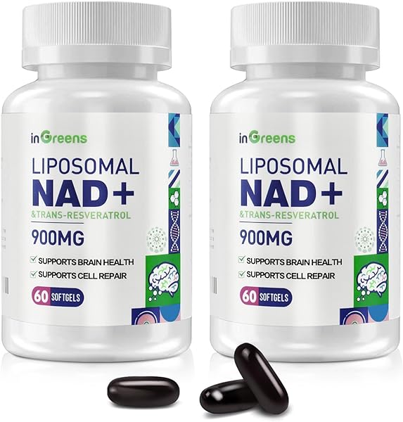 900 mg Liposomal NAD+ Supplement with Trans Resveratrol 300 mg, Superior Absorption, True NAD Plus Supplement for DNA Repair and Boost NAD+, Aging Defense, Energy, Longevity, 60 Softgels in Pakistan in Pakistan