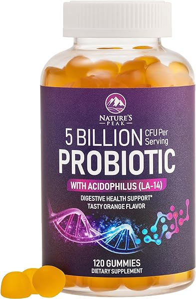 Nature’s Acidophilus Probiotics for Women & Men Gummies, 5 Billion CFU, 6 Strains, Daily Probiotic Supplement Gummy to Support Digestive Health, No Refrigeration Needed, Orange Flavor - 120 Gummies in Pakistan in Pakistan