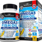 Omega 3 Fish Oil Supplement EPA & DHA Lemon Flavor - Immune & Heart Support Fatty Acids Pills