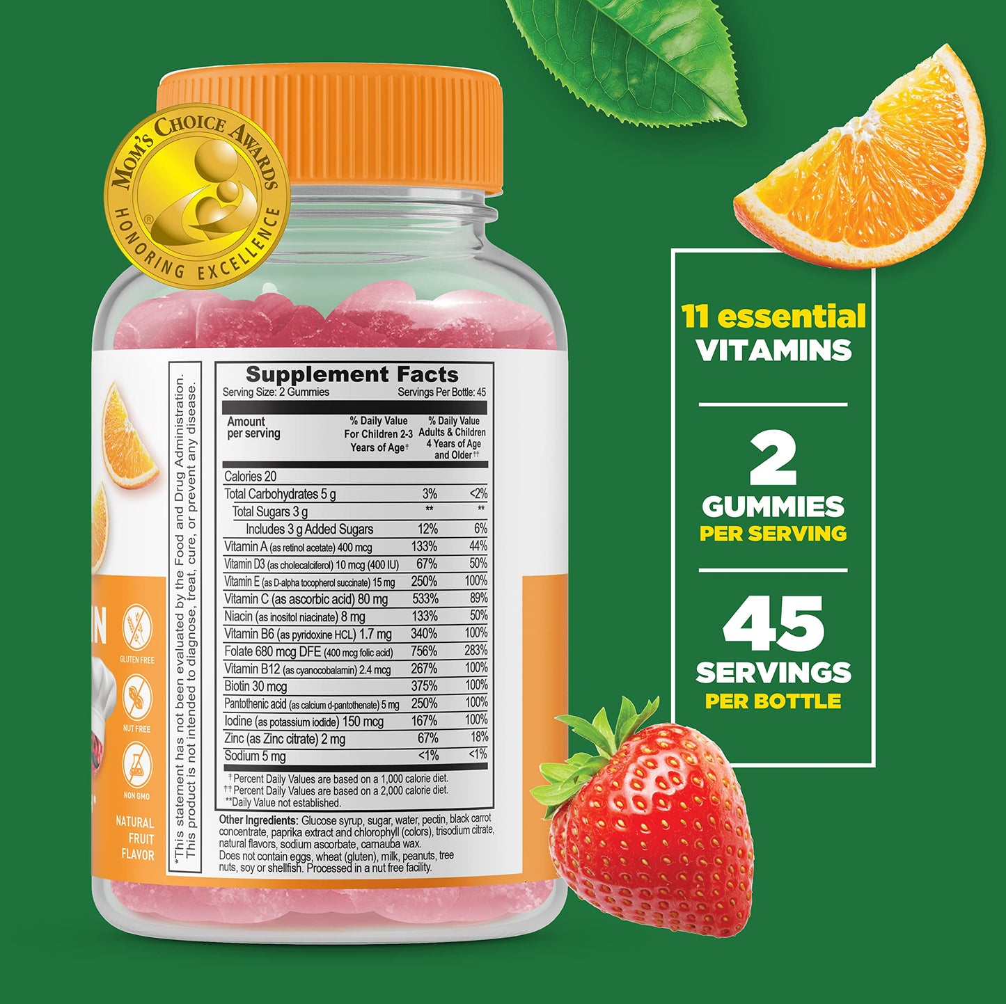 Lifeable Kids Multivitamin – Great Tasting Natural Flavor Gummy – Vegetarian, GMO Free Vitamin Supplement in Pakistan