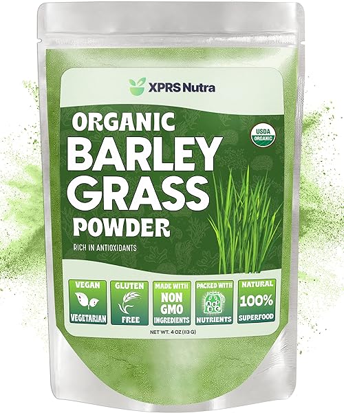 XPRS Nutra Organic Barley Grass Powder - 4 Ounce Premium Barley Powder Rich in Antioxidants, Amino Acids and Protein - Barley Green Superfood for Immunity in Pakistan in Pakistan