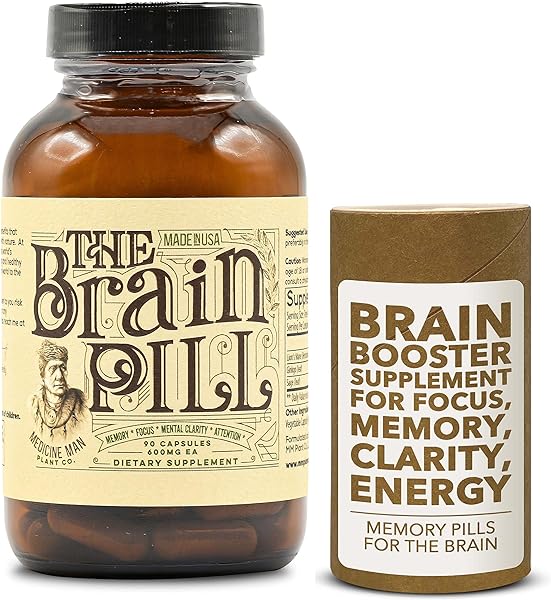 The Brain Pill 90 Capsules – Organic Brain Booster Supplement - Memory Pills for Brain w/ Ginkgo Biloba Capsules, Lion’s Mane & Sage - Brain Booster Supplement for Focus, Memory, Clarity, Energy in Pakistan in Pakistan