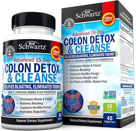 Colon Cleanser and Detox for Weight Loss & Digestive Support - 15 Day Fast-Acting Extra Strength Cleanse with Probiotic Fiber Plus Noni for Constipation Relief & Bloating Support, Non-GMO, 45 Count in Pakistan