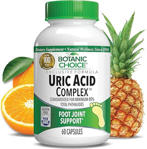 Botanic Choice Uric Acid Complex Foot Joint Support Supplement – Help Sooth Discomfort with Celery Seed and Bromelain - 60 Capsules in Pakistan
