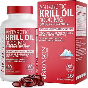 Bronson Antarctic Krill Oil 1000 mg with Omega-3s EPA, DHA, Astaxanthin and Phospholipids 120 Softgels in Pakistan