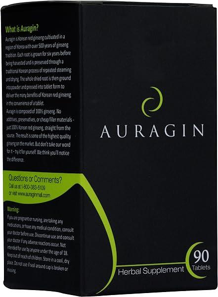 Auragin® Authentic Korean Red Ginseng – Made in Korea – 6 Year Roots – No Additives or Other Ingredients – 100% Red Panax Ginseng in Every Tablet in Pakistan in Pakistan