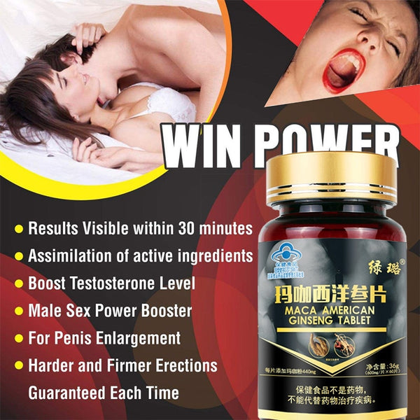 Testosterone Booster for Men Increase Length Stamina Maca & Ginseng Energy Strength Enhance Erection Growth Thickening Vegan in Pakistan