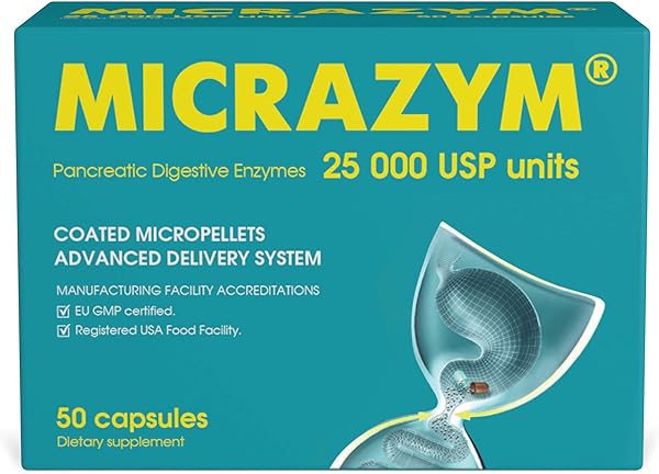 AVVA Pharmа Pancreatic Enzymes - 25,000 USP Effective Pancreatic Enzyme Supplements - Digestive Enzymes for Digestion - 50 Fast-Acting Capsules with Amylase, Lipase and Protease in Pakistan in Pakistan