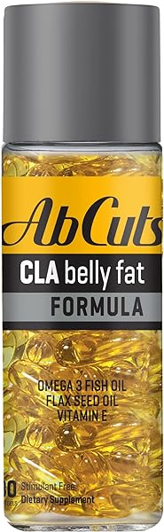 Ab Cuts CLA Belly Fat Formula - 80 Easy-to-Swallow Softgels - Omega 3 Fish Oil, Flaxseed Oil and Vitamin E - Helps Increase Antioxidant Supply and Healthy Body Composition in Pakistan in Pakistan