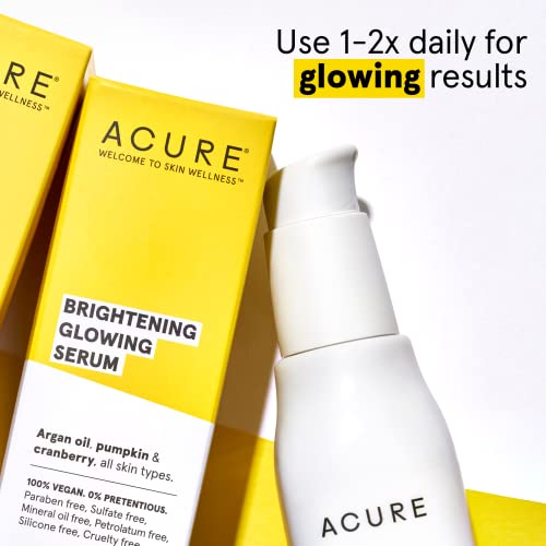 Acure Brightening Glowing Serum - Hydrates, Soothes & Adds Antioxidant Protection