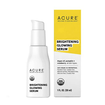 Acure Brightening Glowing Serum - Hydrates, Soothes & Adds Antioxidant Protection