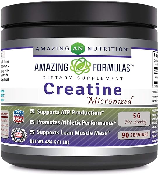 Amazing Formulas Micronized Creatine Monohydrate - 5000 mg Micronized Creatine Per Serving - Ideal Pre & Post Workout Supplement (1 Lb (Unflavored)) in Pakistan in Pakistan