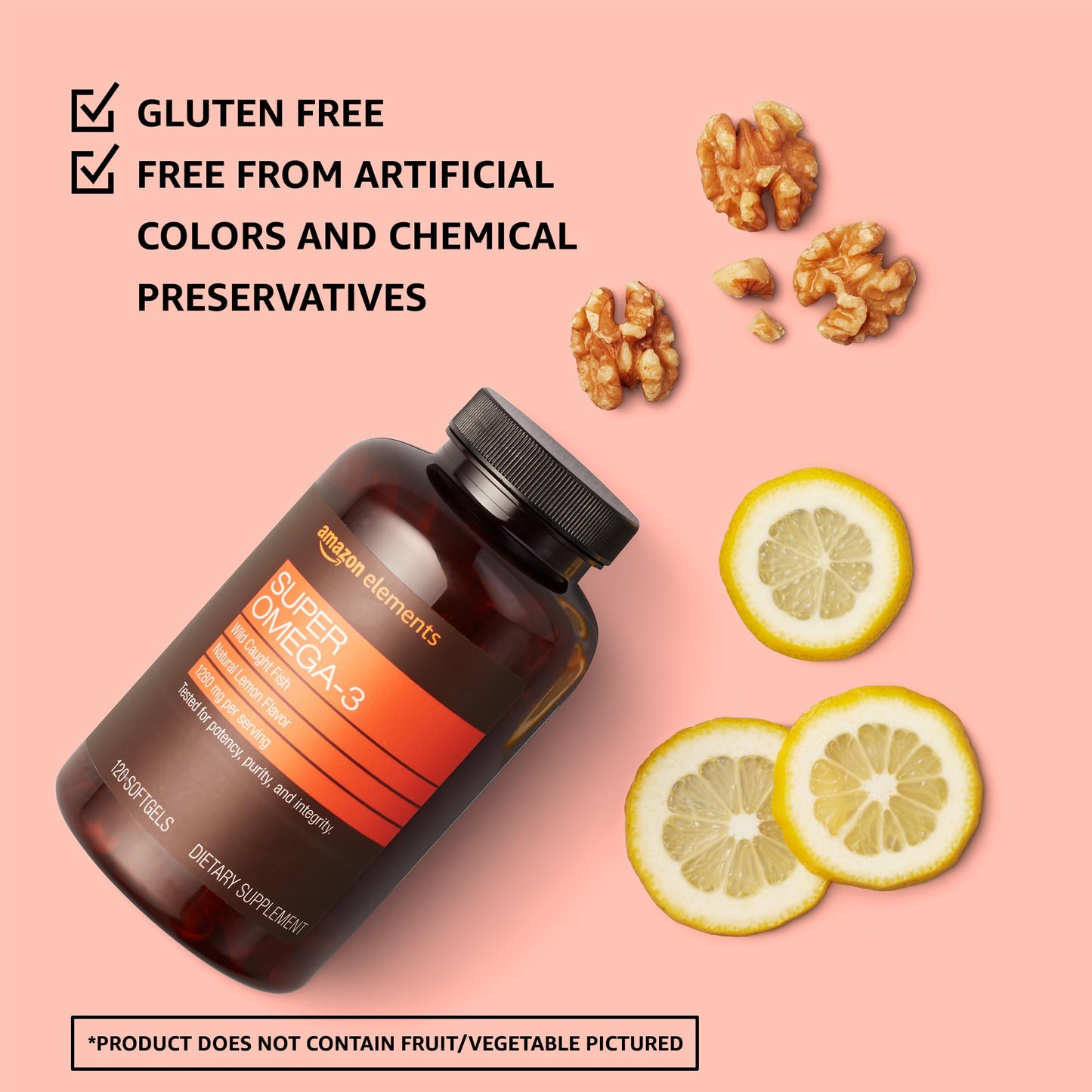 Amazon Elements Super Omega-3 with Natural Lemon Flavor, Supplement in Pakistan