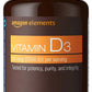 Amazon Elements Vitamin D3, 5000 IU, 180 Softgels, 6 month supply (Packaging may vary), Supports Strong Bones and Immune Health