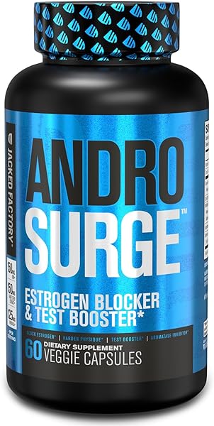 Androsurge Estrogen Blocker & Testosterone Booster for Men - Competition-Grade Anti-Estrogen, Test Booster & Aromatase Inhibitor Supplement - w/ Tongkat Ali, Rhodiola, DIM - 60 Natural Capsules in Pakistan in Pakistan