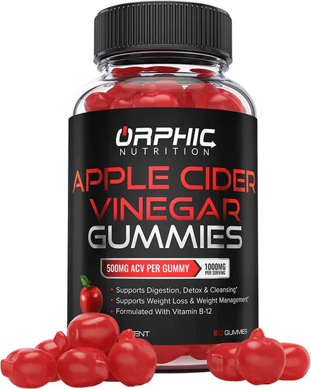 Apple Cider Vinegar Gummies - 1000mg -Formulated to Support Weight Loss Efforts, Normal Energy Levels & Gut Health* - Supports Digestion, Detox & Cleansing* - ACV Gummies W/ VIT B12, Beetroot