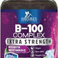 B Complex Vitamins with Vitamin C & Folic Acid - Dietary Supplement for Energy, Immune, & Brain Support - Nature's Super B Vitamin Complex for Women and Men, Made with Folate - 120 Vegetarian Capsules