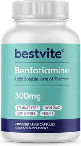 BESTVITE Benfotiamine 300mg (240 Vegetarian Capsules) No Stearates - No Silicon Dioxide - Vegan - Non GMO - Gluten Free in Pakistan