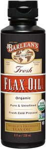 Barlean's Organic Flaxseed Oil Liquid from Fresh Cold Pressed Flax Seeds, 7,640mg ALA Omega 3 Fatty Acid Supplement for Skin and Hair Care, Vegan & Gluten Free, 8 oz in Pakistan