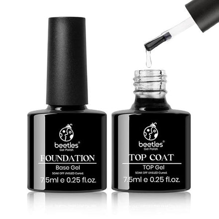 Beetles Wipe Gel Top Coat and Base Coat Set - Shine Finish and Long Lasting