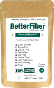 BetterFiber - Prebiotic Fiber Supplement [100% Generic Equivalent of Leading Brand] ⊘ Non-GMO Gluten-Free Vegan OU Kosher Certified - 5.4oz/152g (38 Servings) in Pakistan