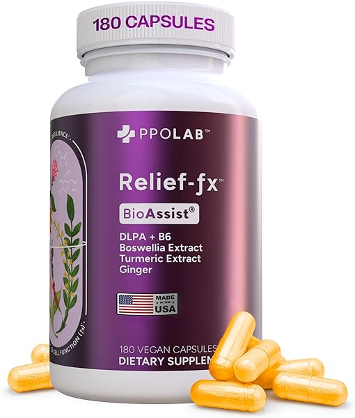 BioAssist® Relief-Fx™ Recovery Support, Joint, Mobility, Clean Certified®, Turmeric Extract 95% Curcuminoids, B6, Black Pepper, Boswellia, Ginger, Non-GMO 180 Vegan Capsules in Pakistan in Pakistan