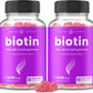 Biotin Gummies 10000mcg [Highest Potency] for Healthy Hair, Skin & Nails Vitamins for Women, Men & Kids - 5000mcg in Each Hair Vitamins Gummy - Vegan, Non-GMO, Hair Growth Supplement