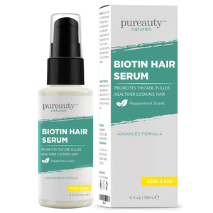 Biotin Hair Growth Serum - Biotin serum & Hair growth oil and hair serum - Topical hair growth product for thicker looking hair growth for women & men hair loss serum - Biotin oil by Pureauty Naturals