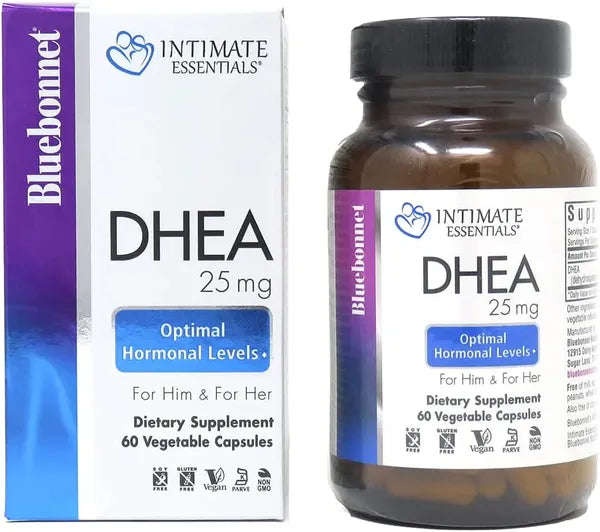 Bluebonnet Nutrition Intimate Essentials DHEA 25mg, for Fertility Function and Optimal Hormone Levels in Both Men and Women*, Non-GMO, Kosher, Vegan, Gluten-Free, 60 Vegetable Capsules, 60 Servings in Pakistan