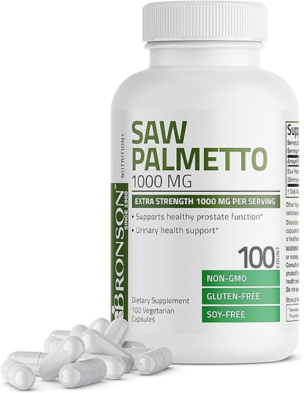 Bronson Saw Palmetto 1000 MG per Serving Extra Strength Supports Healthy Prostate Function & Urinary Health Support - Non GMO, 100 Vegetarian Capsules in Pakistan