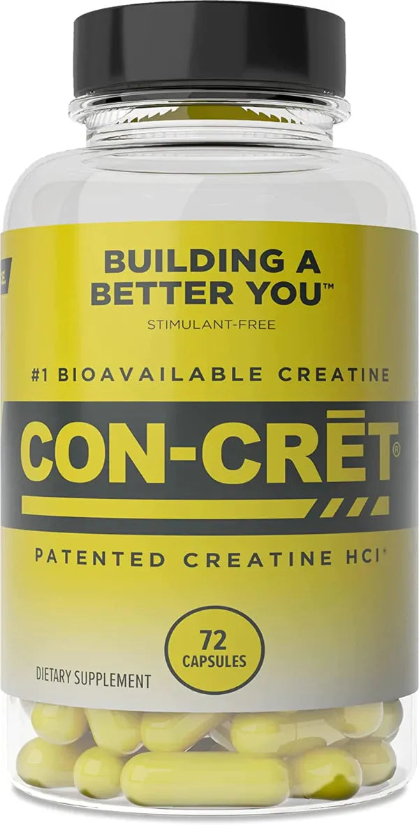 CON-CRET Patented Creatine HCl Capsules, Stimulant-Free Workout Supplement for Energy, Strength, and Endurance, 90 Count