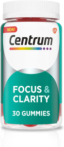 Centrum Focus & Clarity, Focus Supplement with 250 mg Cognizin Citicoline for Focus, Attention and Alertness - 30 Adult Gummies