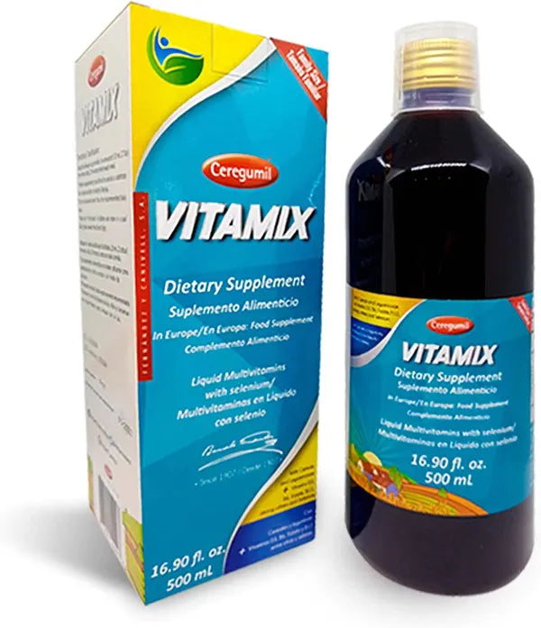 Ceregumil - Vitamix Liquid Multivitamin with Cereals, Honey, Legumes, Vitamins D3, B6, & B12, Folate, and Selenium, Liquid Multivitamin for Men, Women, Kids, Teens, and Seniors, 8.45fl oz