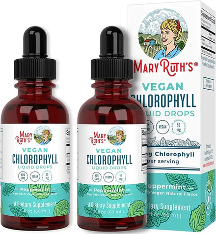 Chlorophyll Liquid Drops for Immune Support | Liquid Chlorophyll Drops | Energy Boost | Skin Care Supplement | Natural Deodorant | Vegan | Non-GMO | Gluten Free | 2 Fl Oz | 2 Pack