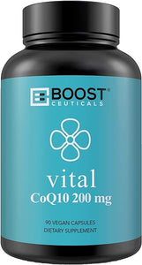 CoQ10 200mg - Vegan CQ10-100% Pure Coenzyme Q10 with Bioperine for Enhanced Absorption Non GMO (No Stearates ONLY Premium Quality) - 90 Capsules in Pakistan