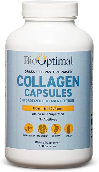 Collagen Pills - Collagen Supplements, 180 Capsules, for Skin, Hair, Nails & Joints, for Women & Men, Grass Fed, Non-GMO, Pasture Raised, Premium Quality, Packaging May Vary in Pakistan in Pakistan