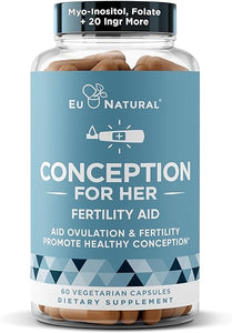 Conception Fertility Supplements for Women – Prenatal Vitamins – Promote Hormone Balance, Cycle Consistency, Aid Ovulation – Myo-Inositol, Folate, Folic Acid, Vitex, More – 60 Vegetarian Soft Capsules in Pakistan