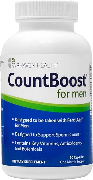 CountBoost for Men - Male Fertility Supplement to Support Count - with Ashwagandha, Maca, Glutathione, B Vitamins - FertilAid for Men Companion Product (60 Capsules / 1 Month Supply) in Pakistan in Pakistan