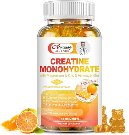 Creatine Monohydrate Supplement Gummies 2000mg for Men & Women, Sugar-Free Creatine Monohydrate with Magnesium & Zinc & Ashwagandha, for Muscle Builder & Strength, Energy Support in Pakistan