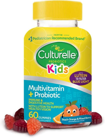 Culturelle Daily Probiotic for Kids + Veggie Fiber Gummies (Ages 3+) - 30 Count - Digestive Health & Immune Support – Berry Flavor with a Vitamin C Boost